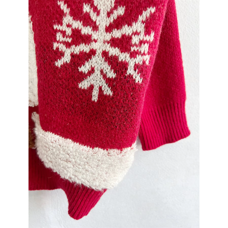 Glanzku - Weihnachtspullover für Damen, Strickpullover mit lustigem Rentier-Motiv