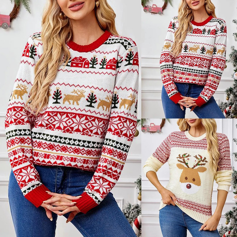 Sternli - Weihnachtspullover – Lustiges Motiv, Langarm, Winterpullover