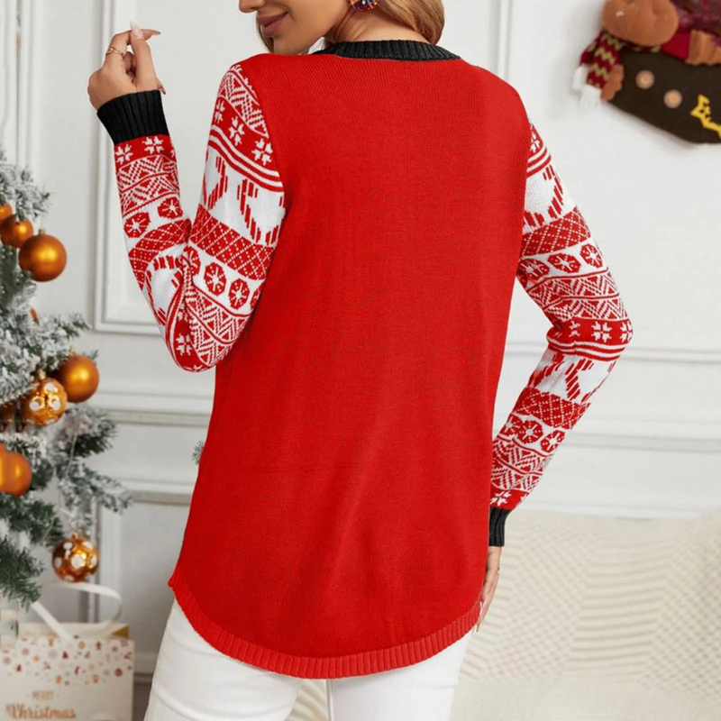 Glanzza - Weihnachtspullover – Lustiges Motiv, Langarm, Winterpullover