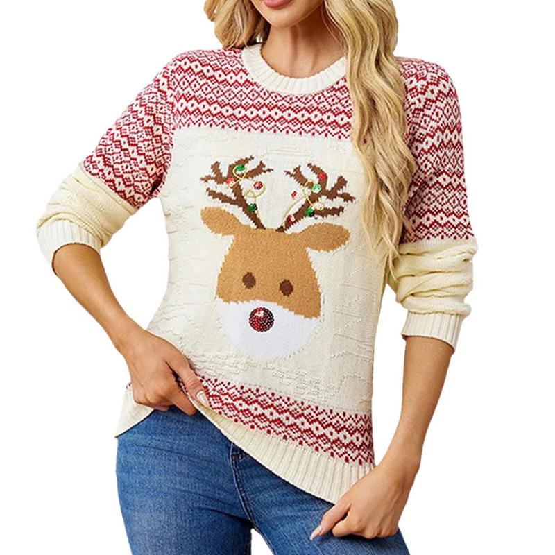 Sternli - Weihnachtspullover – Lustiges Motiv, Langarm, Winterpullover