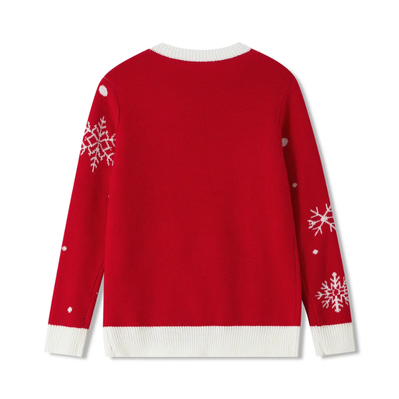 Weihpul - Weihnachtspullover mit nordischem Muster, Damen Strickpullover